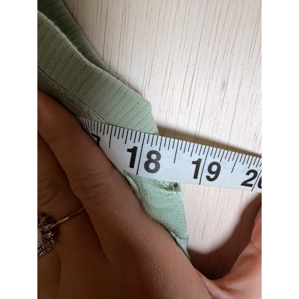 Fate Sleeveless Top Women S Sage Green Excellent Mock Neck Satin Viscose Pocket - Picture 7 of 8